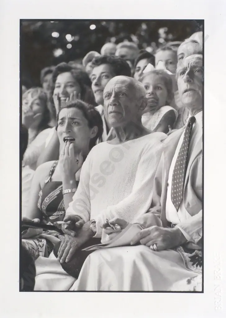 Brian Brake - Picasso & Jean Cocteau at a Bullfight, Silver Gelatin Photograph Image 1++