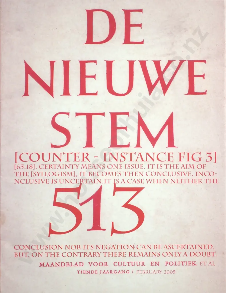 L. Budd (Et. Al) - De Nieuwe Stem 513 (Artspace), Poster Print (2005) Image 1++