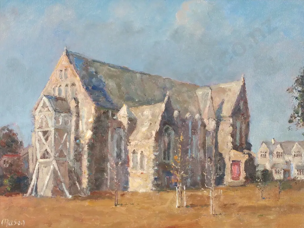 Malcolm Mason - Anglican Church, Christchurch, Oil Image 1++