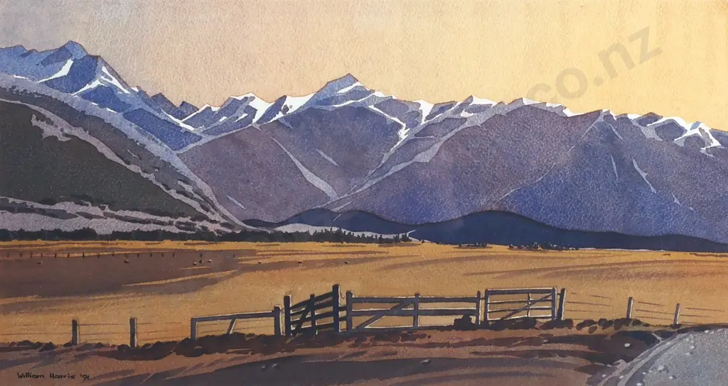 William Harris - Kepler Mountain, Te Anau Watercolour Image 1++