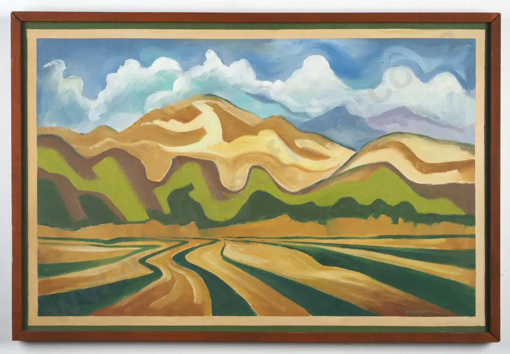 Geoffrey H Heath - 'The Waimakariri' , Oil on Canvas Image 1++