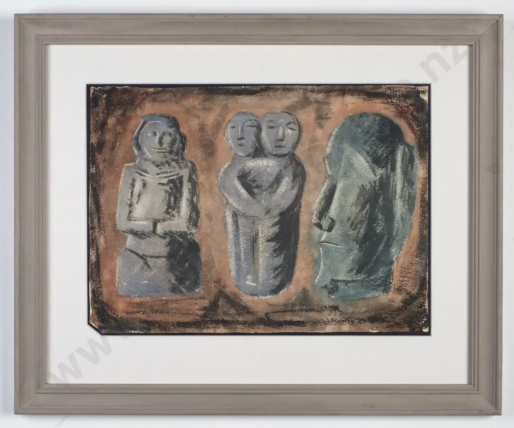 Geoffrey Fairburn - Easter Island, Hawaii Double Tiki, Marquise Tiki, Mixed Media (c. 1960) Image 1++