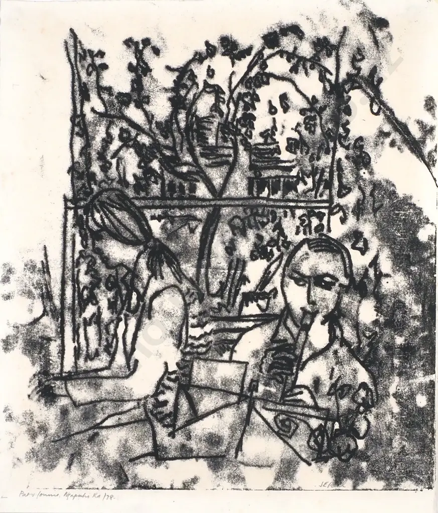 Janet Paul - Pat & Jonnie Ngapuhi Road, Aquatint (1978) Image 1++