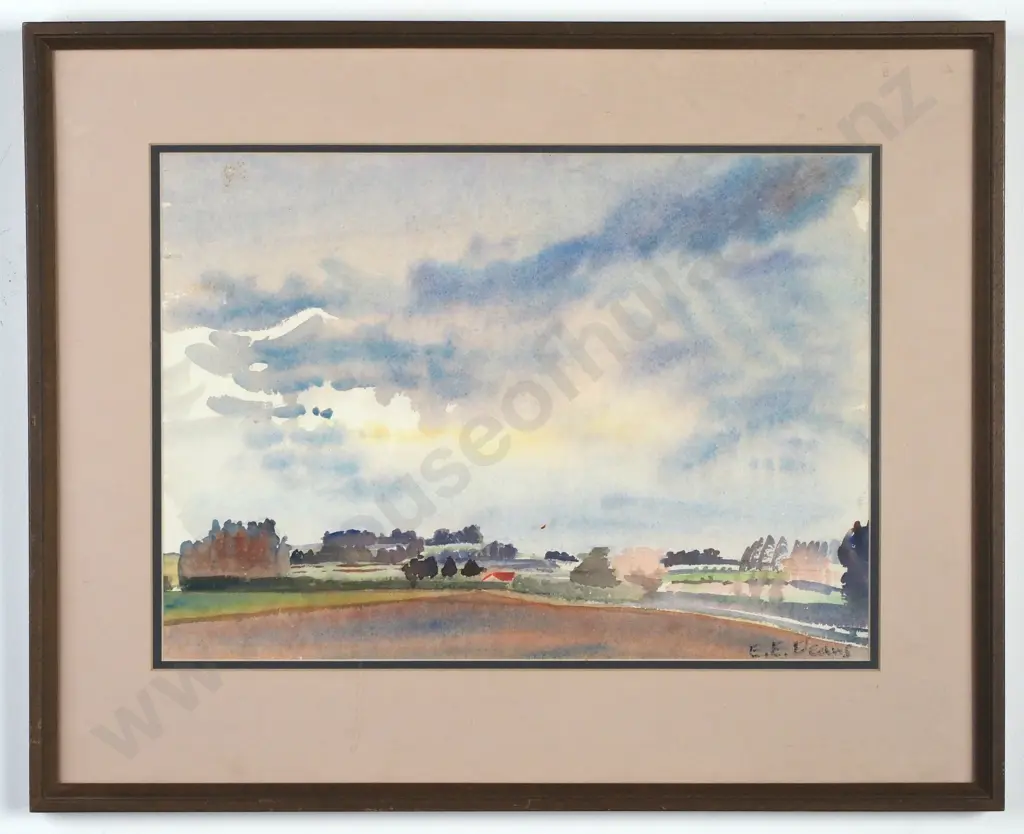 E E Deans - Canterbury Landscape, Watercolour Image 1++