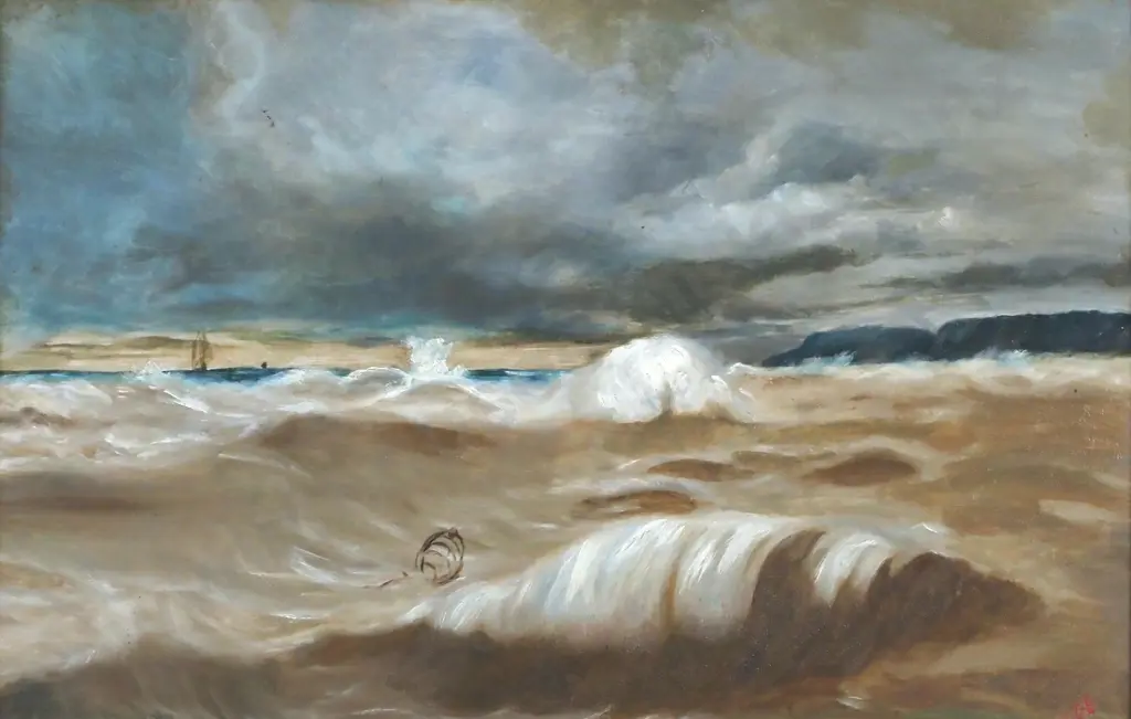 CDB - Stormy Seas, Oil on Board Image 1++
