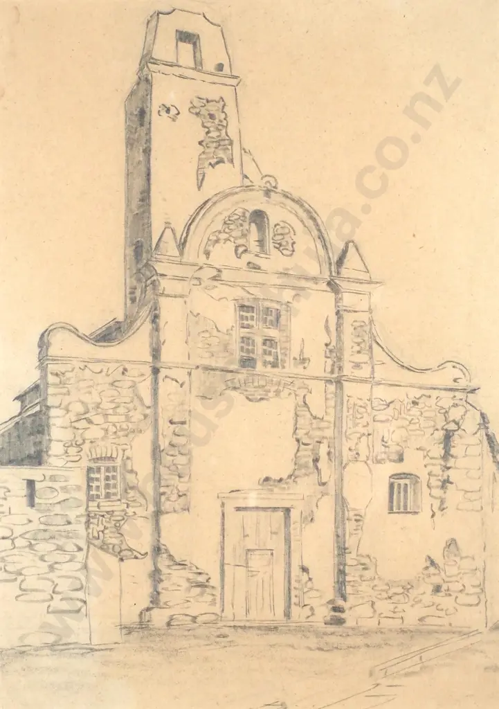 John Weeks - European Church Scene, Graphite  Image 1++
