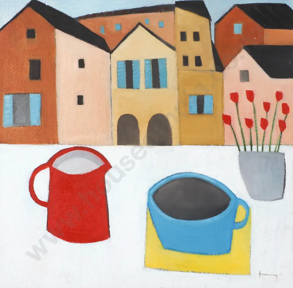 Katty McMurray - ‘Red Flowers in Annecy’, Oil on Canvas Image 1++