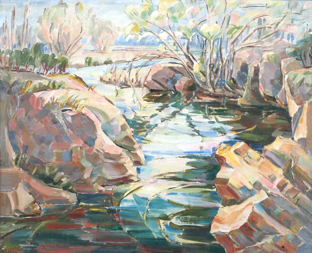 Eana Jeans - 'At Patearoa, The Sawburn Central Otago', Oil Image 1++