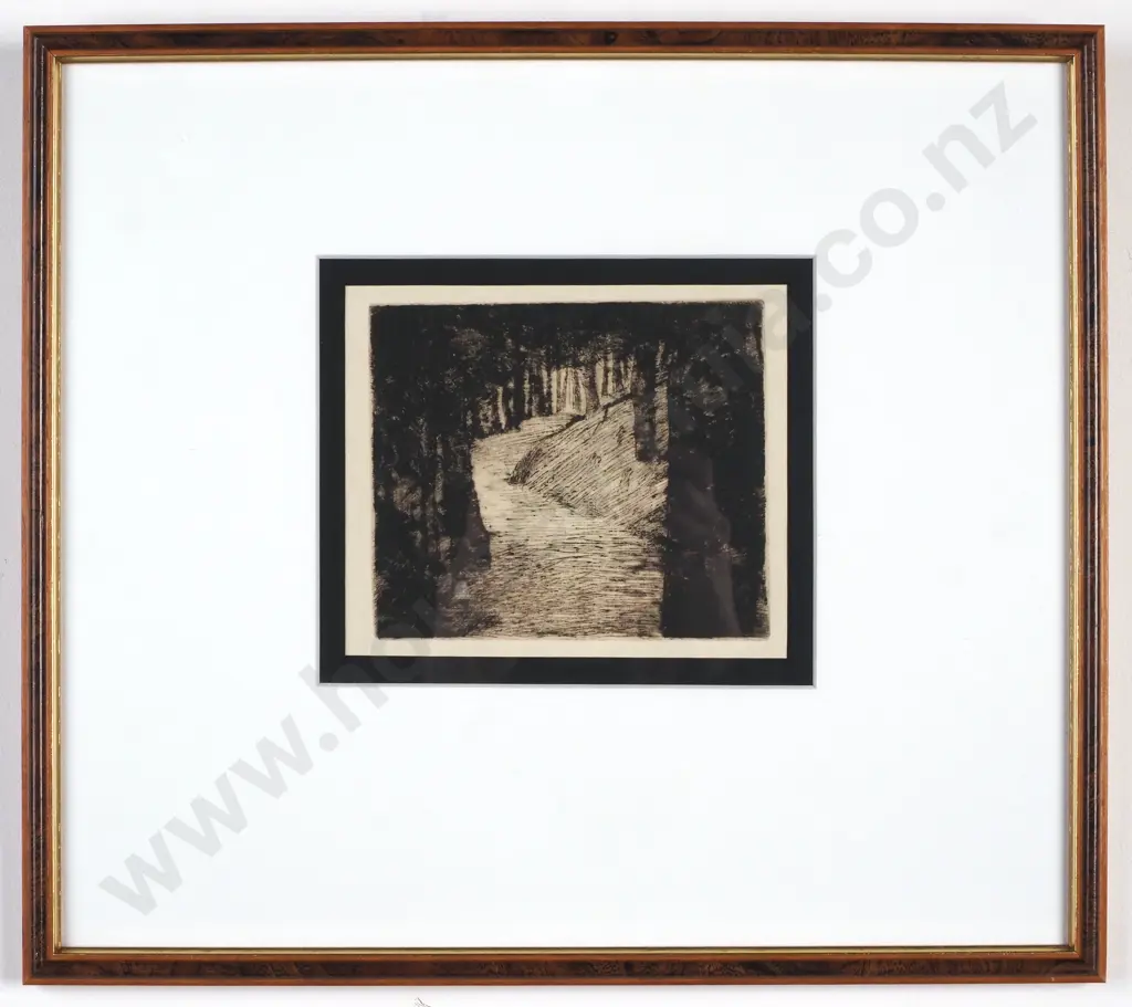 Sam Cairncross - Pine Trees, Dry Point Etching (1951) Image 1++