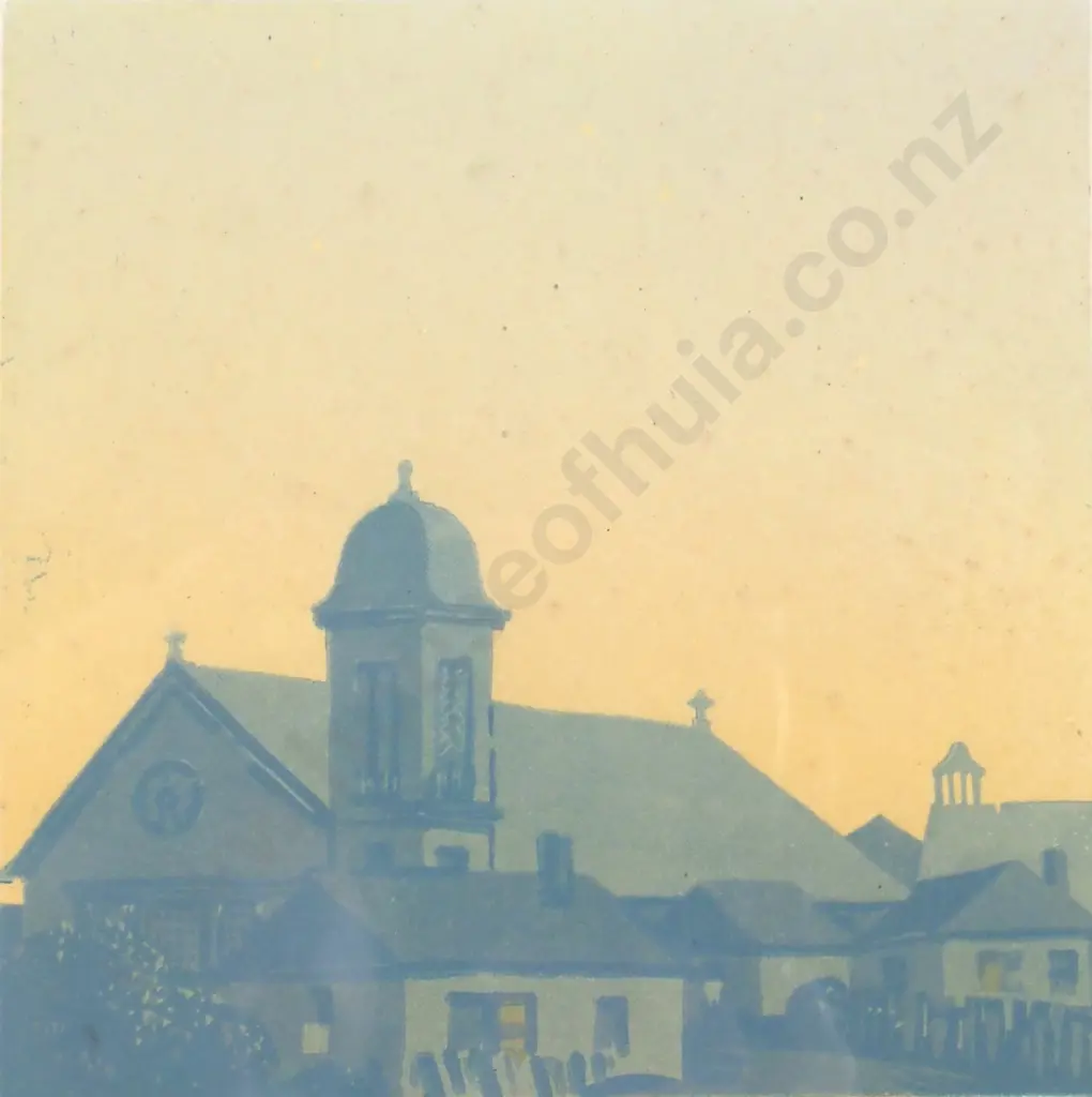 K. W. Hassall - 'Evening Glow', Linocut (c. 1946) Image 1++