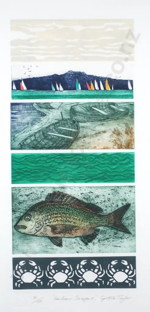 Cynthia Taylor - Harbour Images, Etching on Paper Image 1++