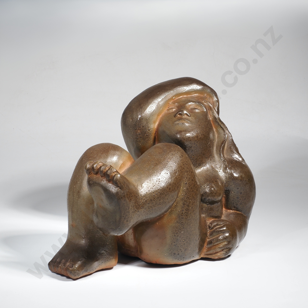 Llew Summers - Stylised Figural Female Sculpture, Glazed Terracotta Image 1++
