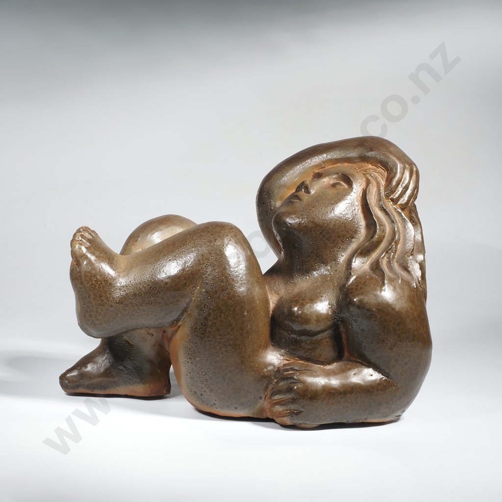Llew Summers - Stylised Figural Female Sculpture, Glazed Terracotta Image 1++