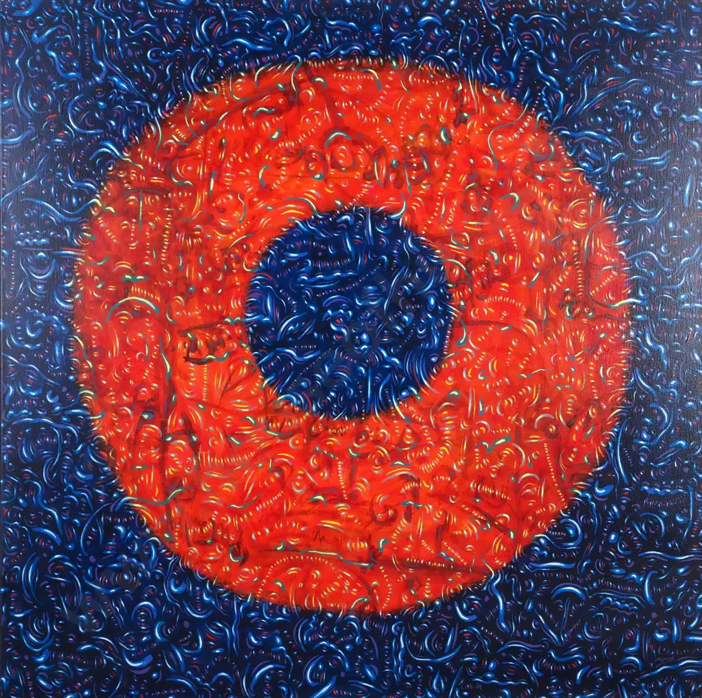 Keith Morant - 'Dharma Wheel', Acrylic on Stretched Canvas Image 1++