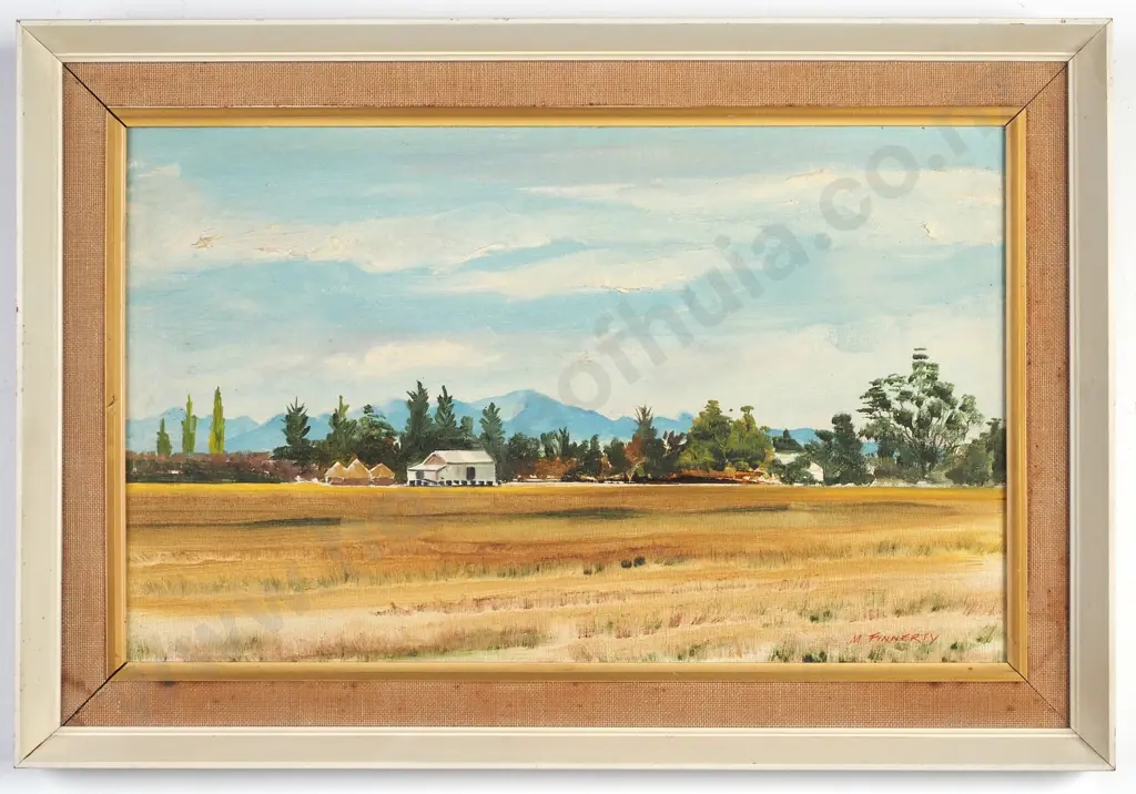 M. Finnerty - 'Rural Scene North Canterbury', Oil on Board Image 1++