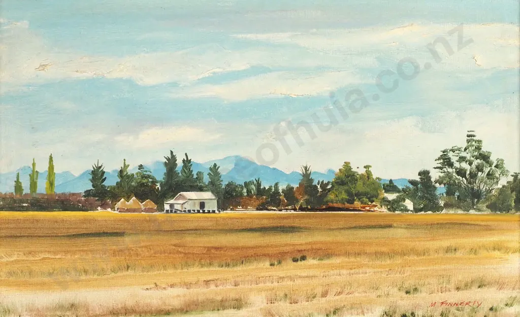 M. Finnerty - 'Rural Scene North Canterbury', Oil on Board Image 1++