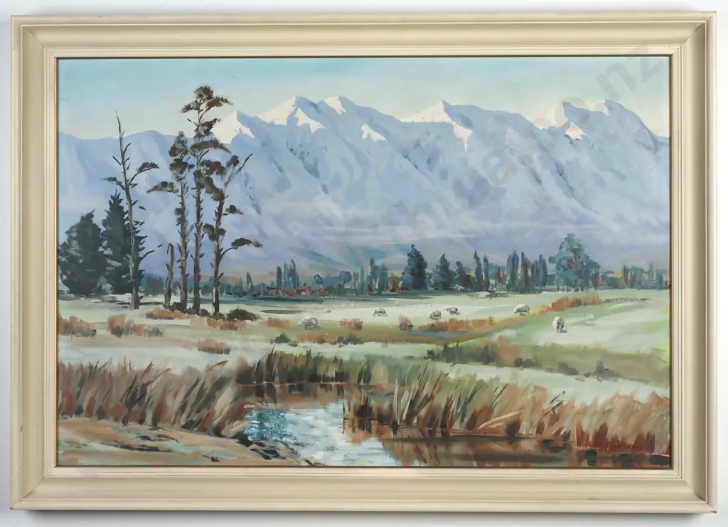 Aston Greathead - Surburban Flat, Kaikoura, Oil on Board Image 1++