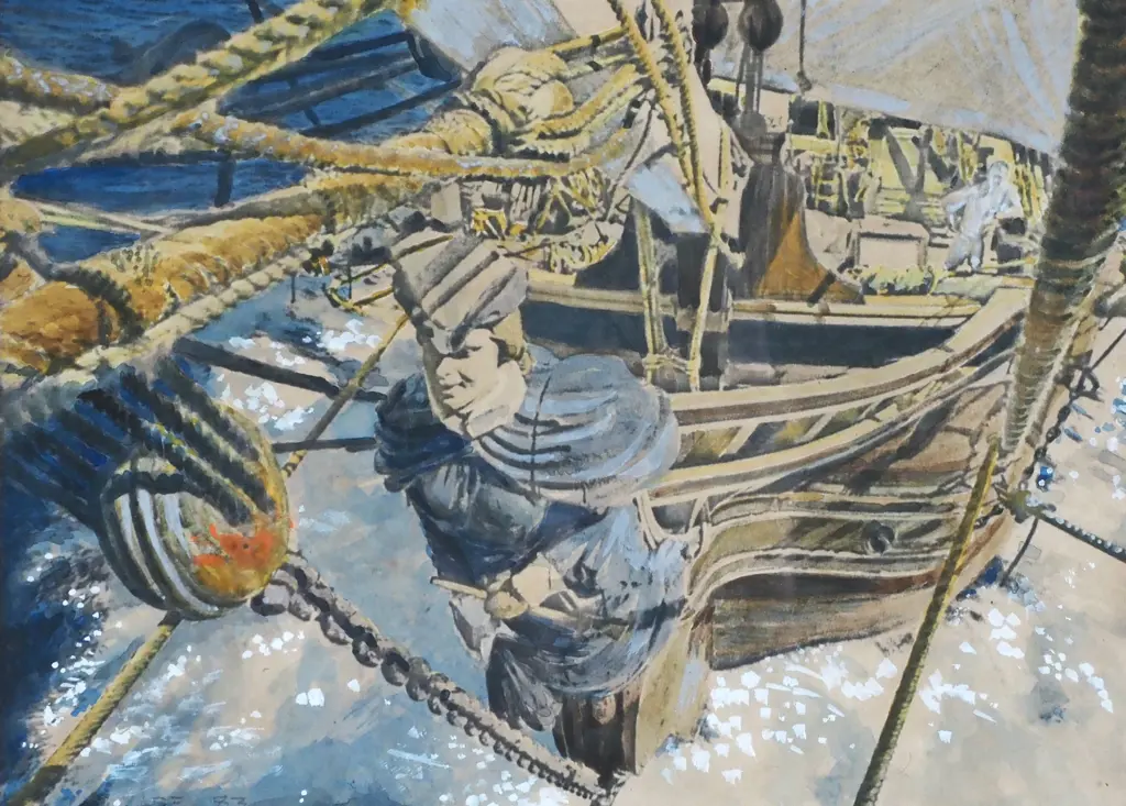 Kase Jackson - 'Bounty at Sea', Watercolour on Paper Image 1++