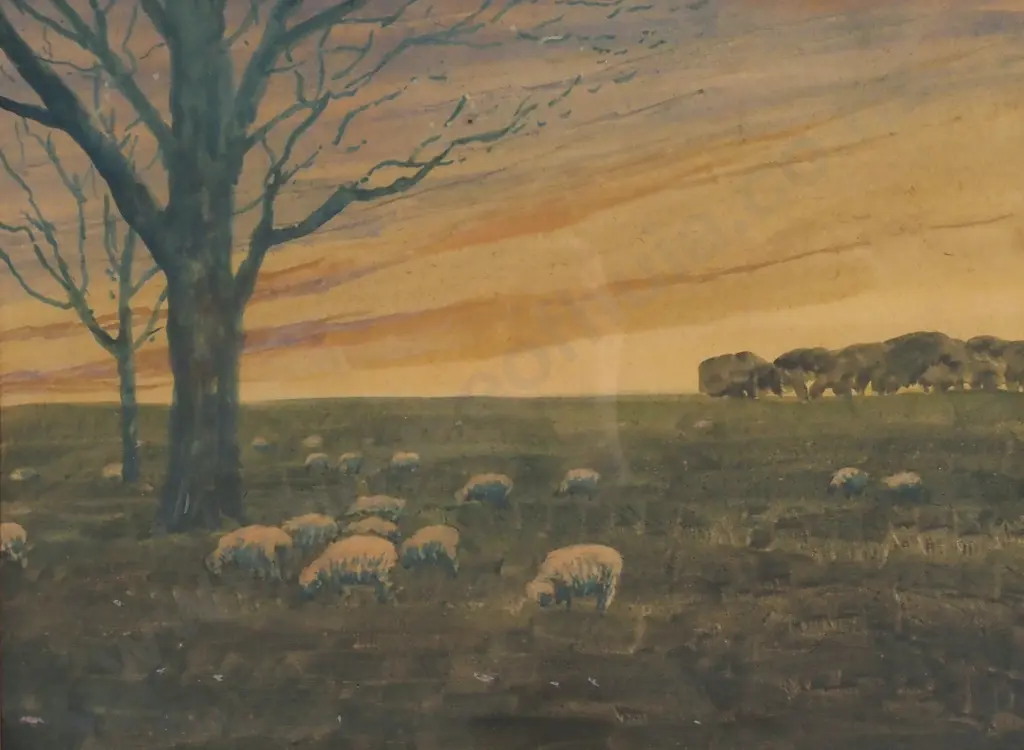 Blythe Fletcher - 'Pastoral Scene' Watercolour on Paper Image 1++