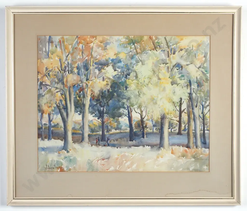 Elizabeth Baird Friberg - 'Hagley Park', Watercolour on Paper Image 1++