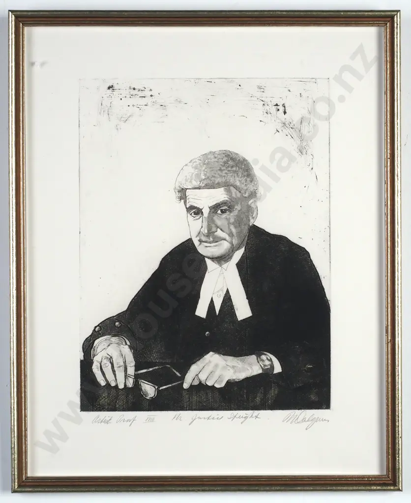 Roy Dalgarno - 'Mr. Justice Speight', Aquatint & Etching, LE AP XVIII (1981) Image 1++