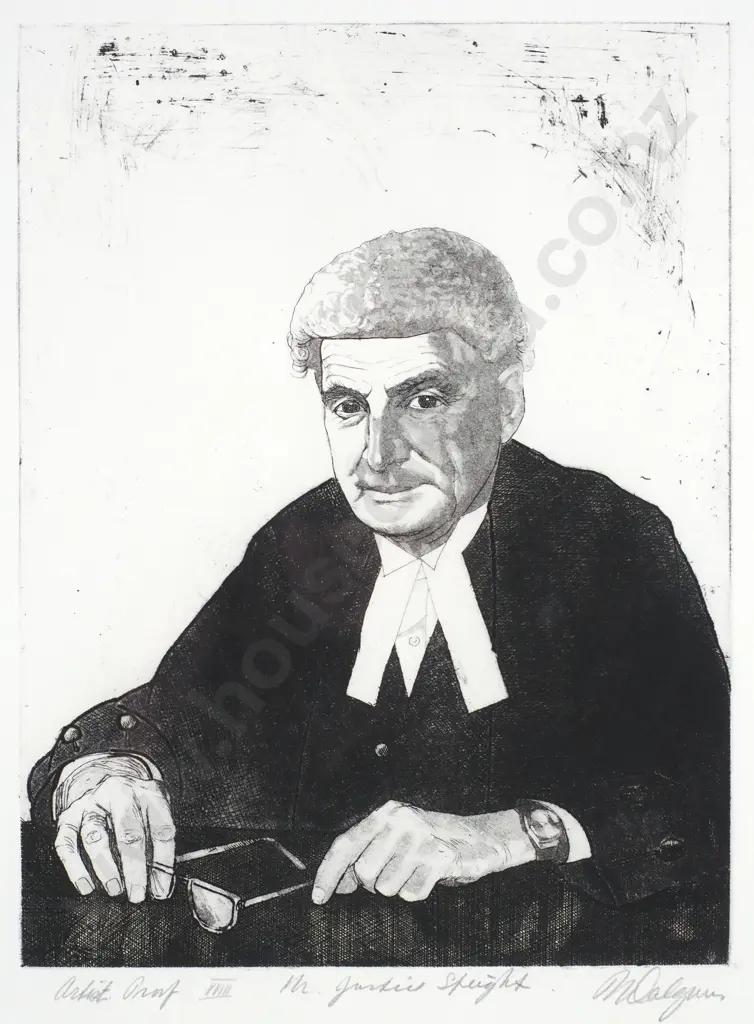Roy Dalgarno - 'Mr. Justice Speight', Aquatint & Etching, LE AP XVIII (1981) Image 1++