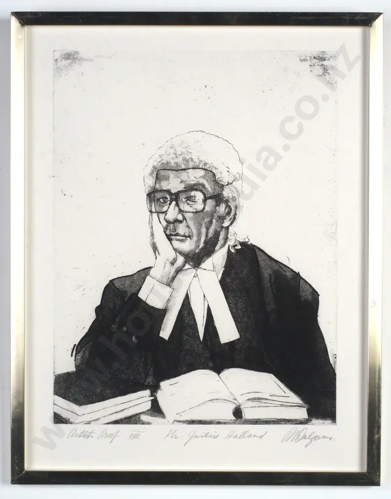 Roy Dalgarno - 'Mr Justice Holland', Aquatint & Etching, LE AP XVIII (1981) Image 1++