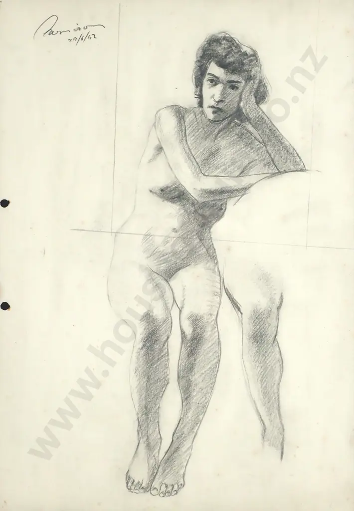 Sam Cairncross - Nude Study, Graphite (1942) Image 1++