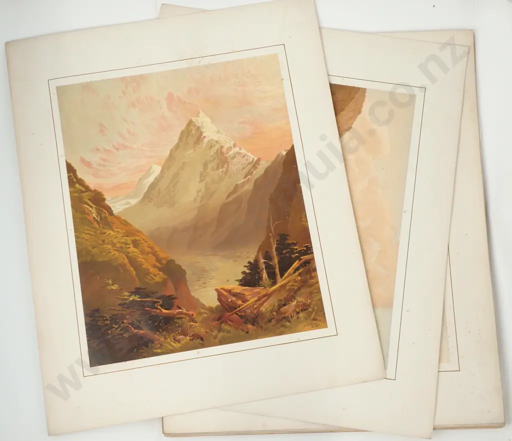 Leather Folio Containing 12 John Gully Chromolithographs Image 1++