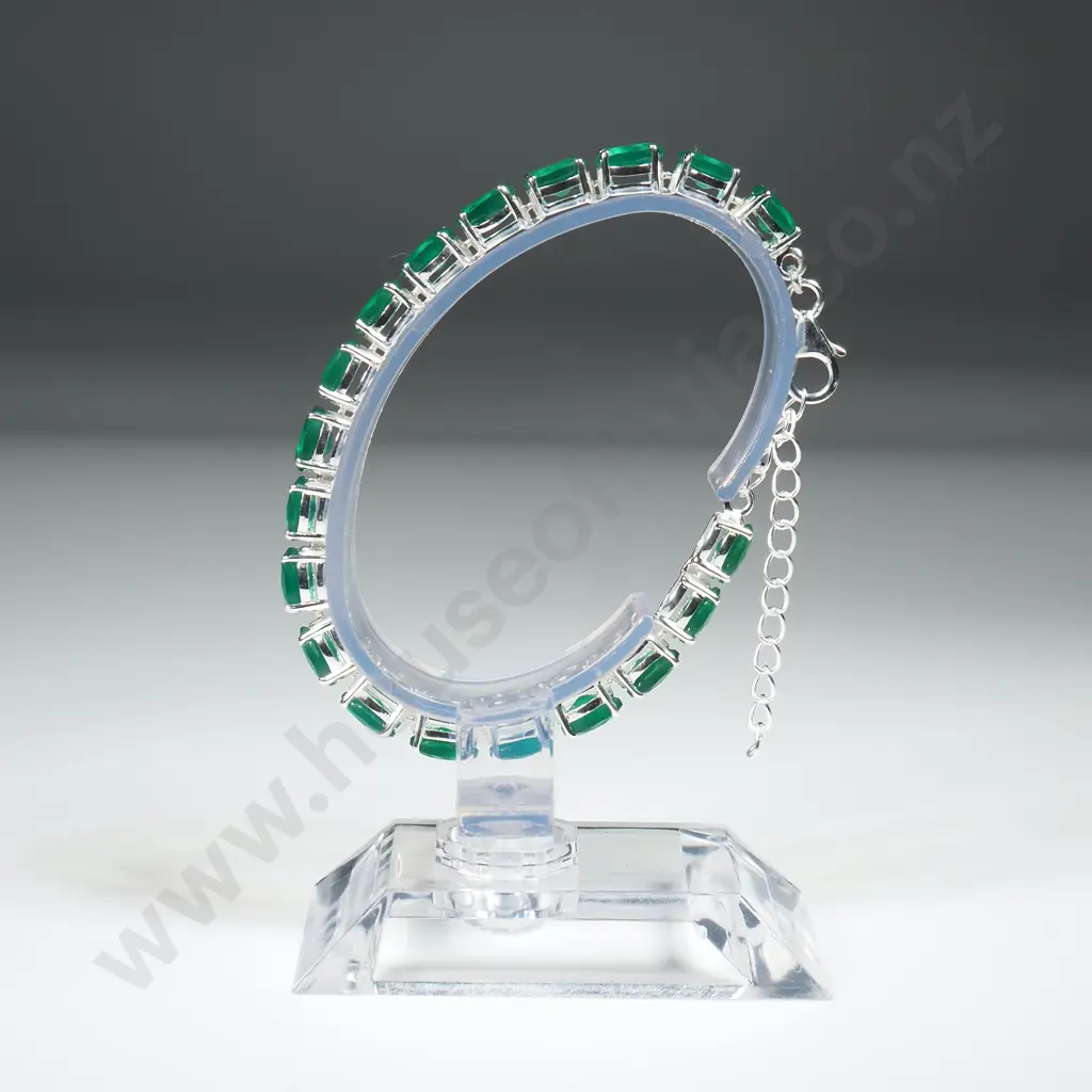 Green Onyx Sterling Silver Bracelet Image 1++