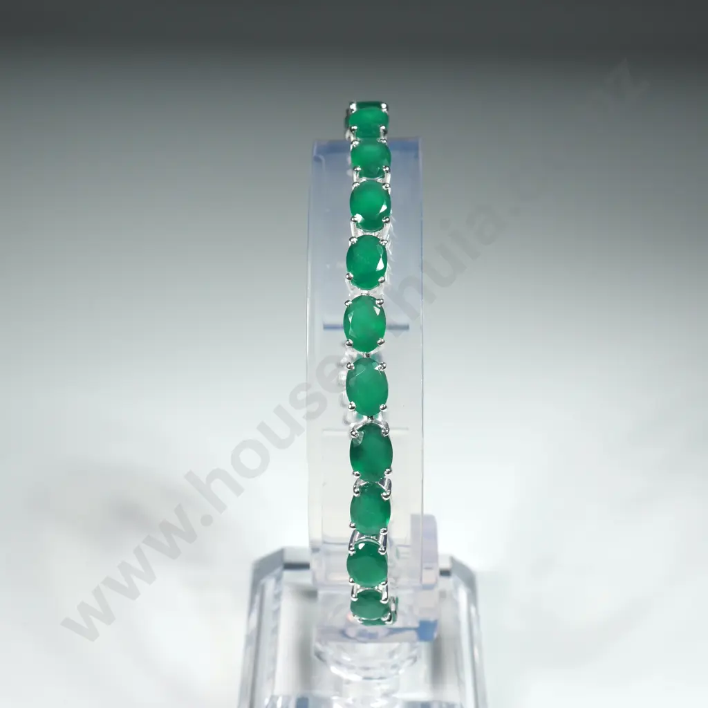 Green Onyx Sterling Silver Bracelet Image 1++