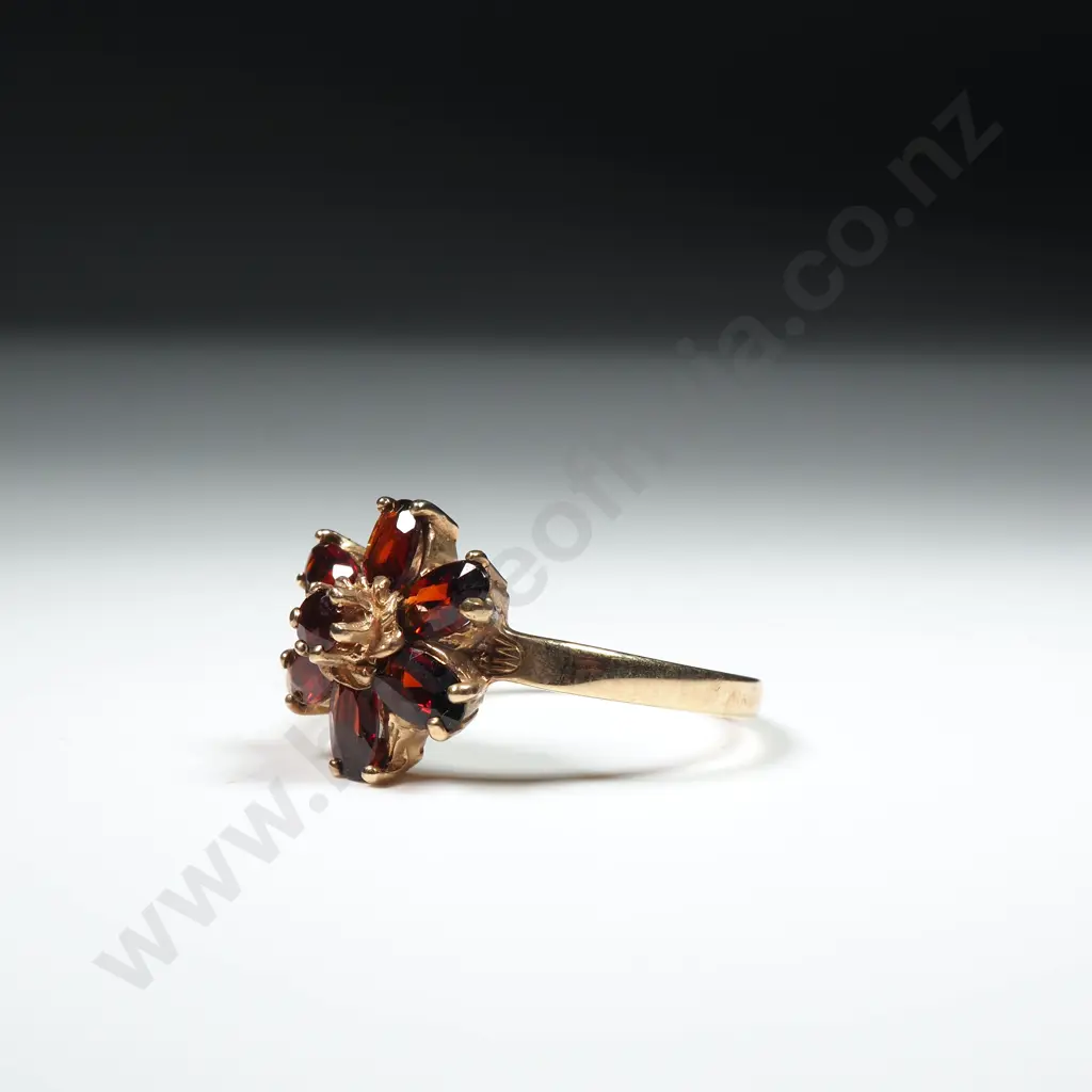 9ct Gold Red Gem Ring Image 1++