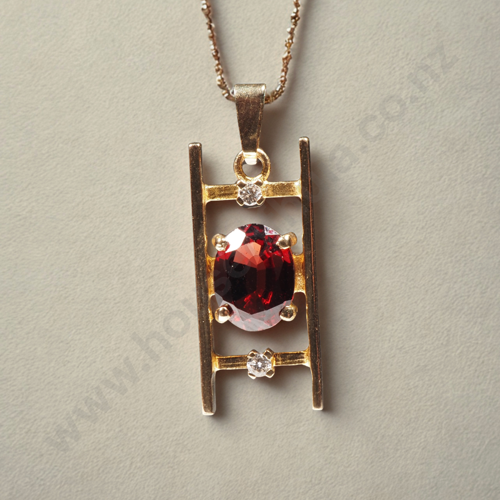 9ct Gold Gem Set Pendant Image 1++