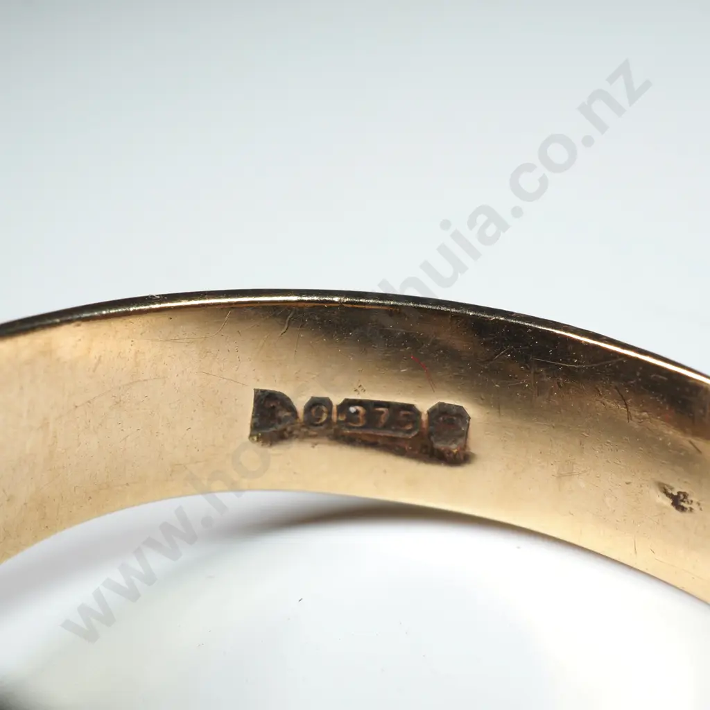 Vintage 9ct Gold Double Snake & Garnet Ring w English Hallmarks Image 1++