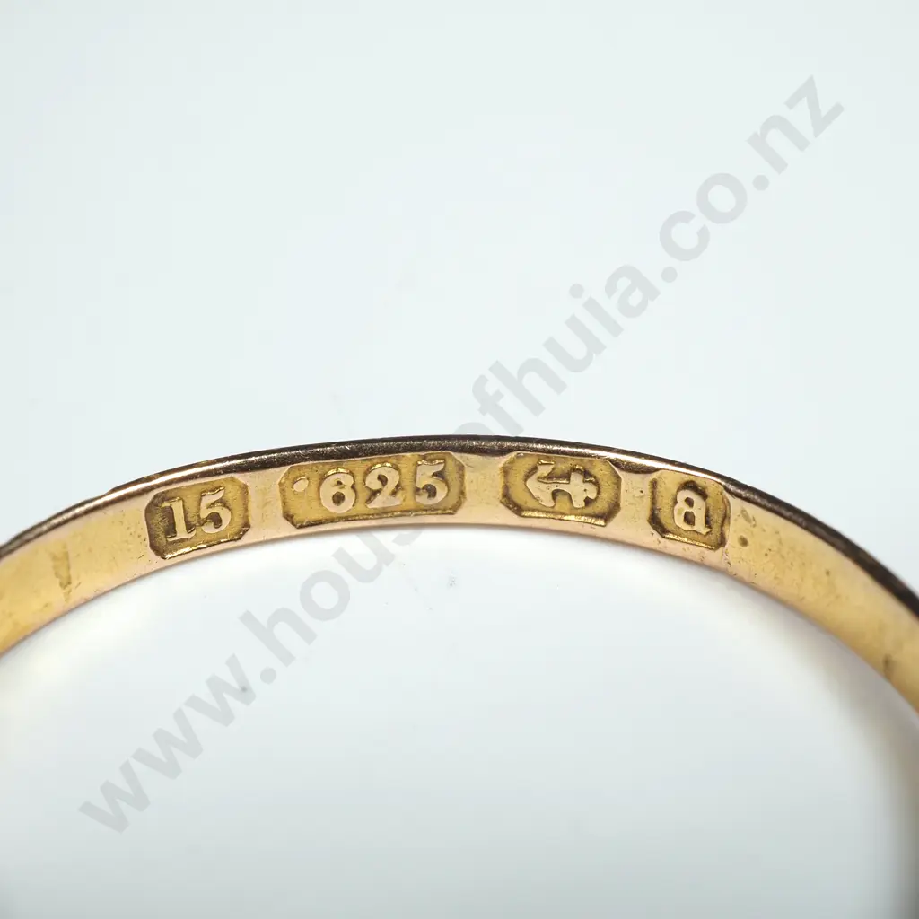 Antique Scarce 15ct Gold & Gem Ring w "Dearest" on sides - A/F Image 1++