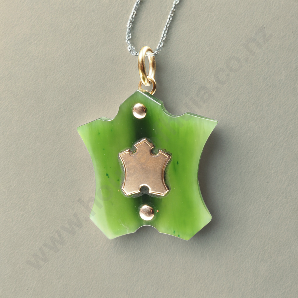 Colonial 9ct Gold Greenstone Pendant Image 1++