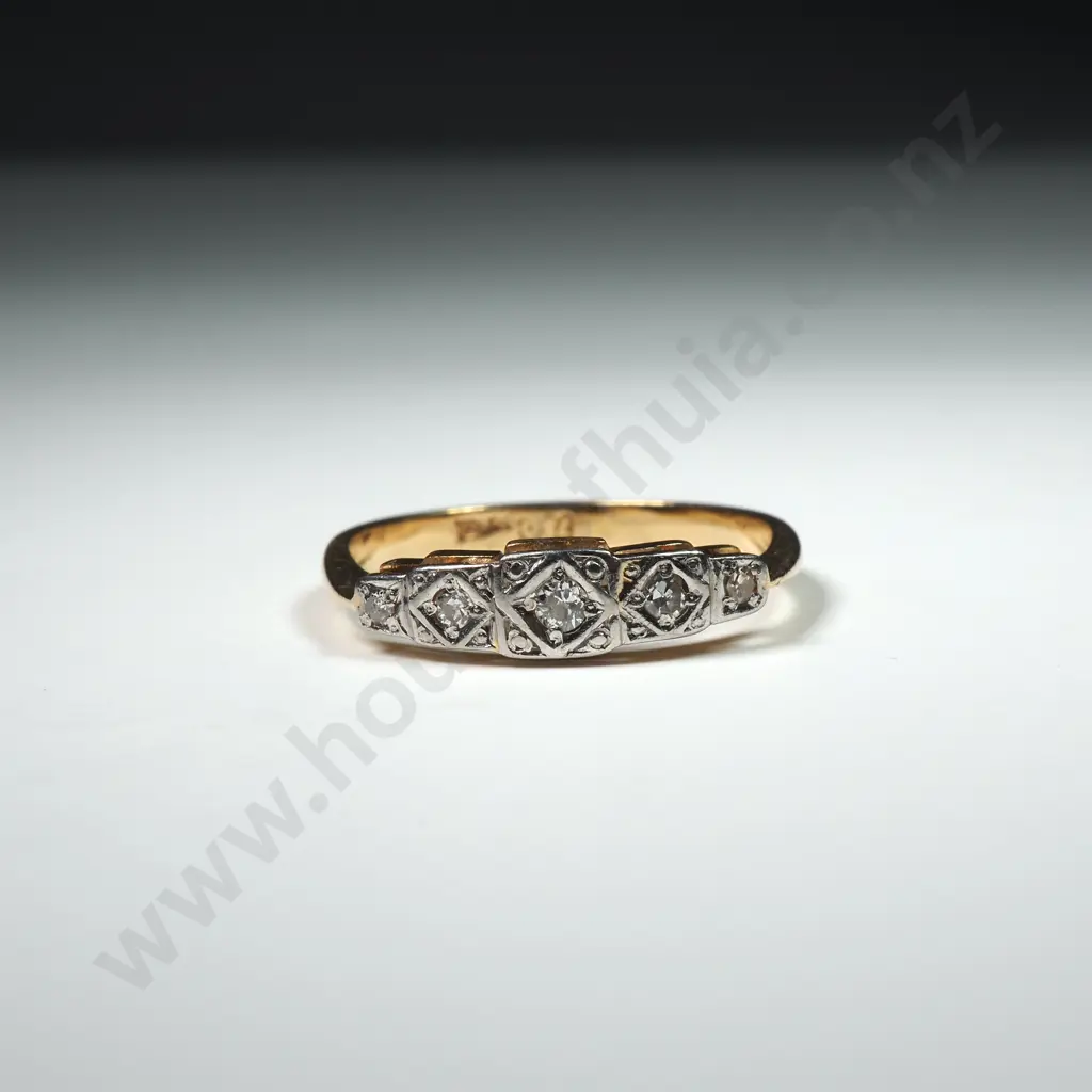Antique 18ct Gold Diamond Ring Image 1++