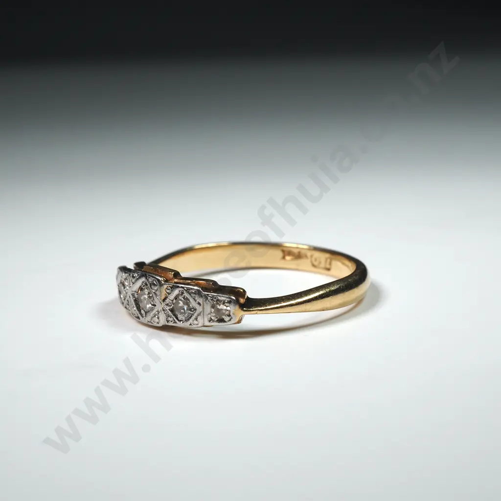Antique 18ct Gold Diamond Ring Image 1++