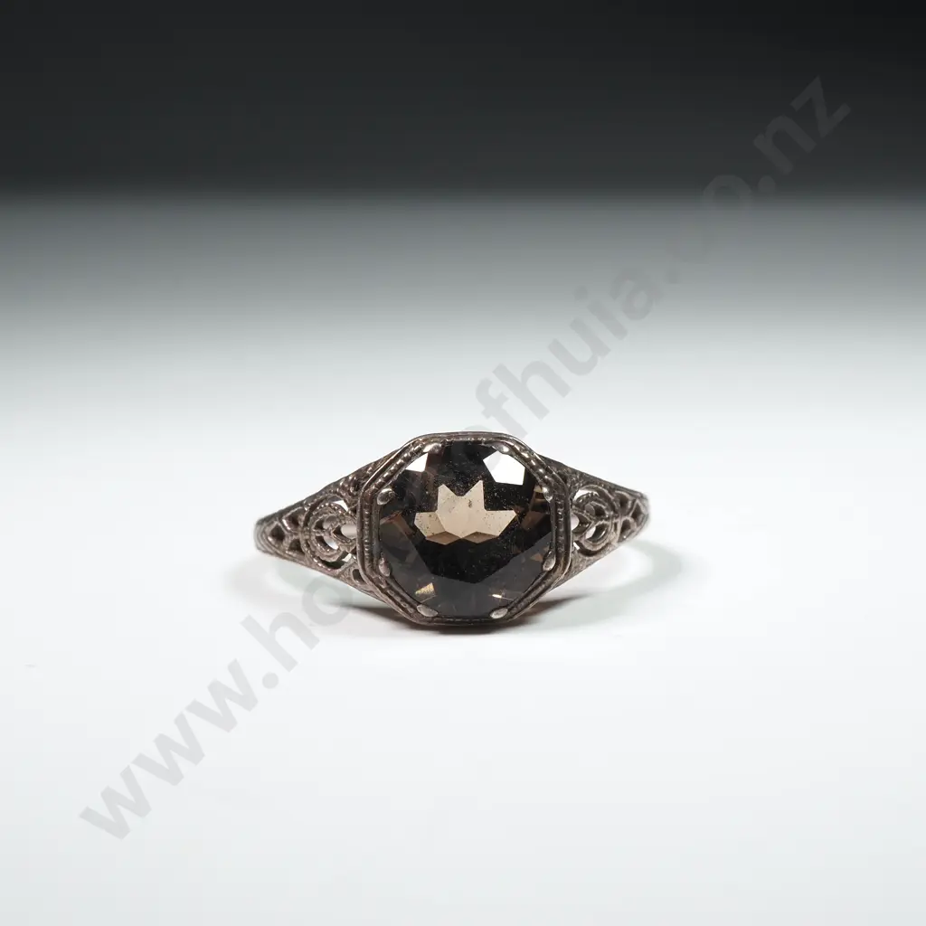 Ornate Sterling Silver Topaz Ring Image 1++