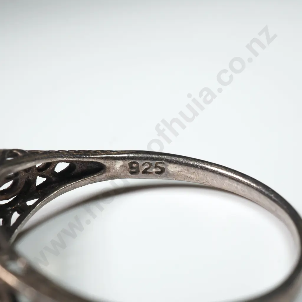 Ornate Sterling Silver Topaz Ring Image 1++