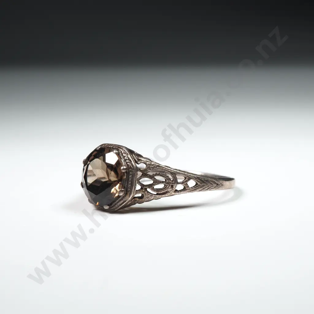 Ornate Sterling Silver Topaz Ring Image 1++