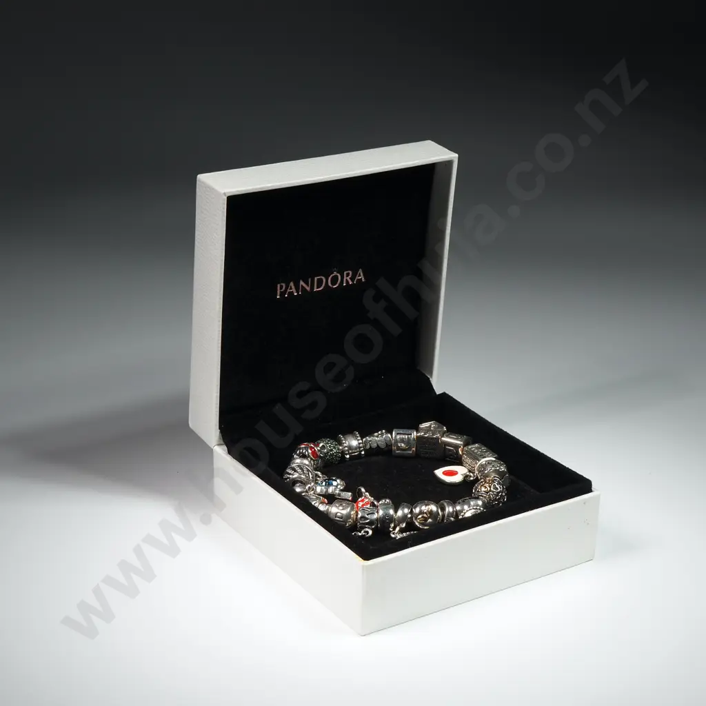 Substantial Sterling Silver Pandora Charm Bracelet Image 1++