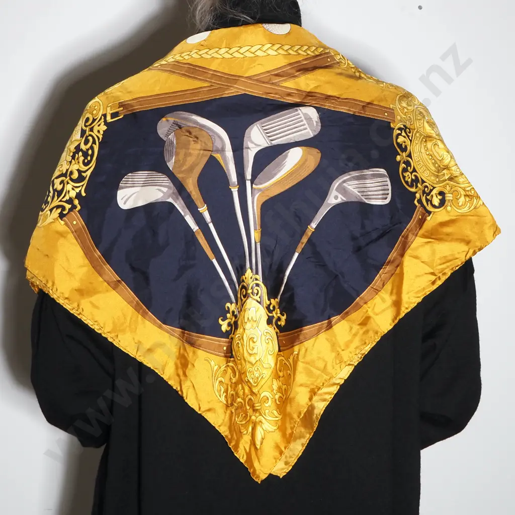 Golf Clubs Silk Scarf Image 1++