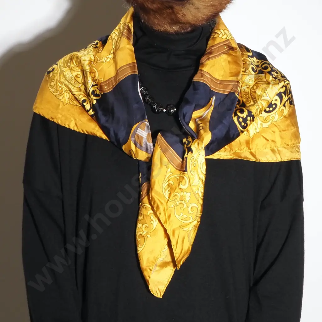 Golf Clubs Silk Scarf Image 1++