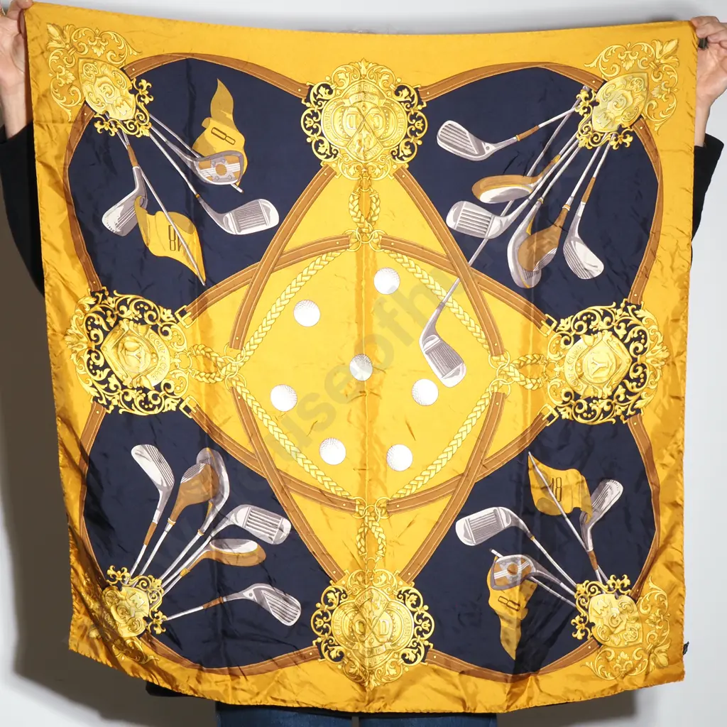 Golf Clubs Silk Scarf Image 1++