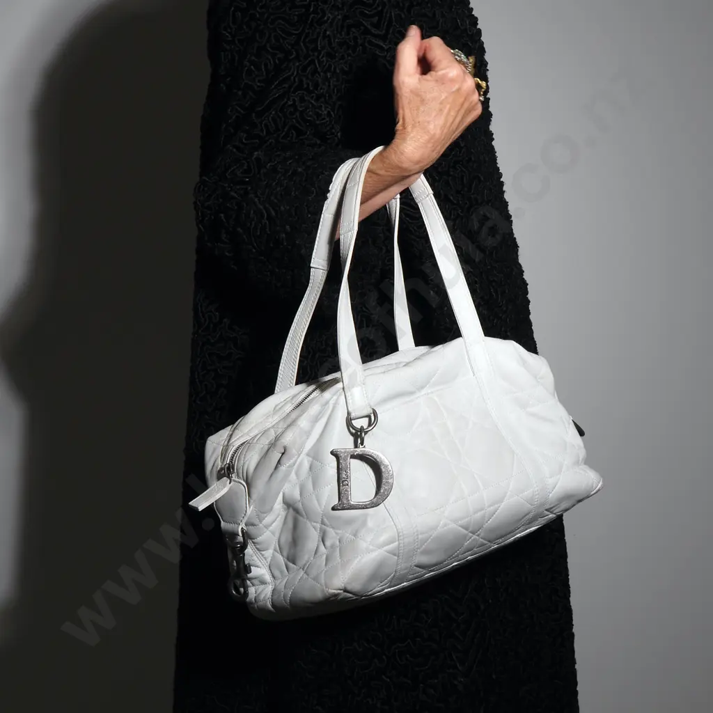 Vintage Dior Quilted White Handbag Image 1++