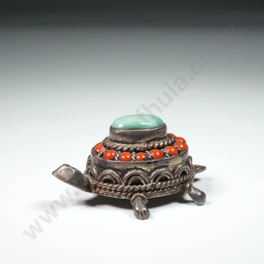 Sterling Silver Coloured Stone Turtle Image 1++