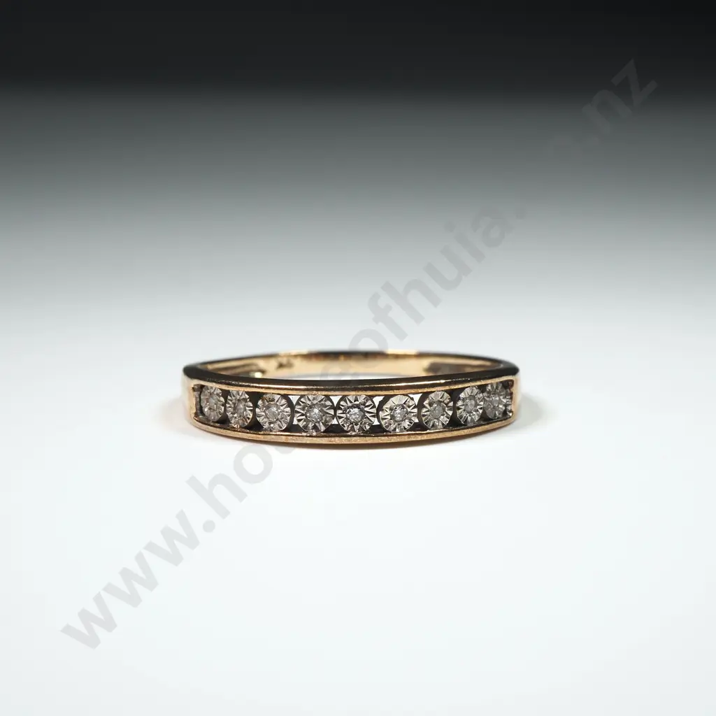9ct Gold Half Eternity Ring Image 1++
