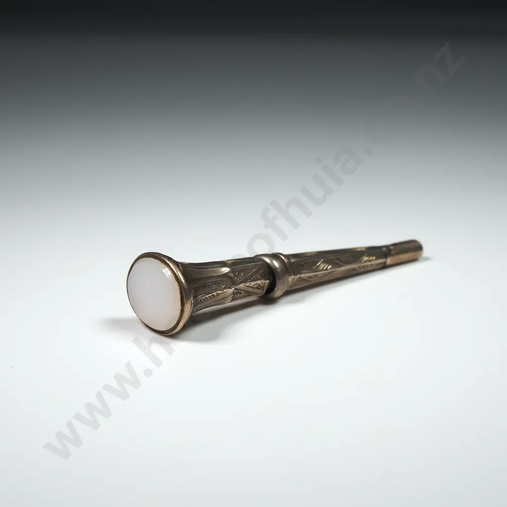 Antique Rolled Gold White End Stone Pocket Watch Winder Image 1++