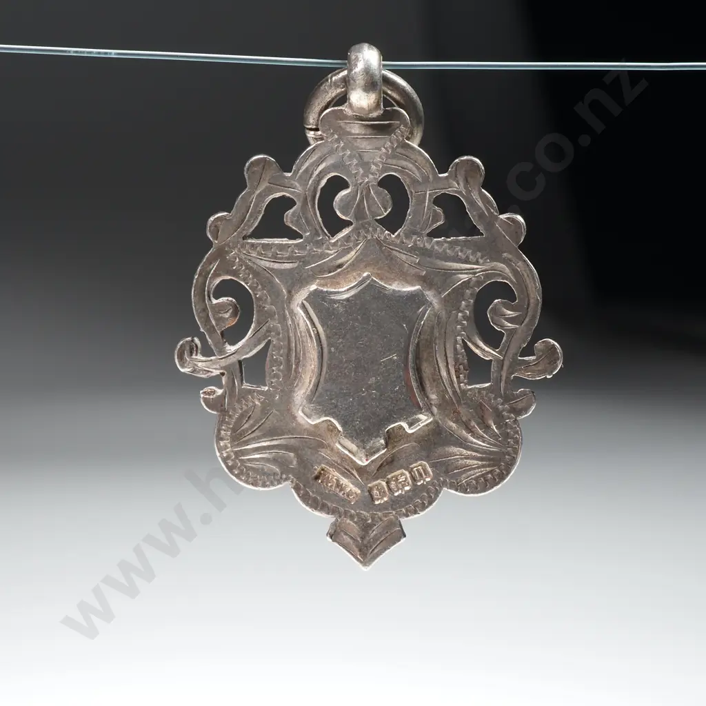 Antique Sterling Silver & 9ct Gold Fronted Fob Medal - Unawarded Image 1++